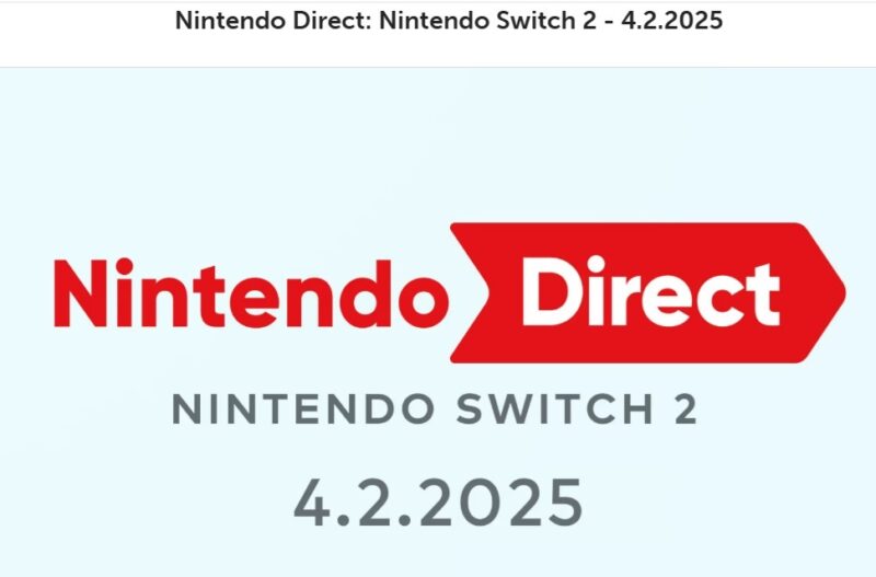 Nintendo Direct Nintendo Switch 2 announcement.