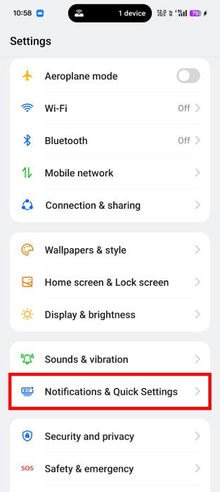 Notification And Quick Settings Android