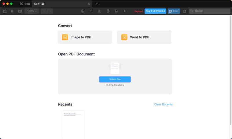 Pdf Expert Main Screen