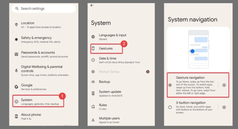 Pixel Gesture Navigation
