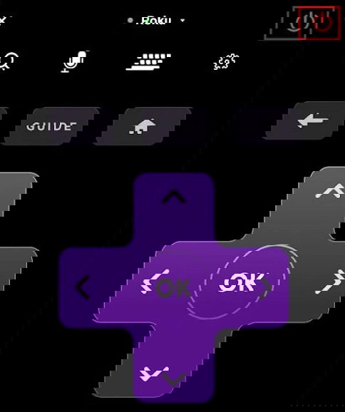Tap power button on the Roku remote ap