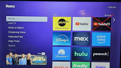 Apps on Roku home screen.