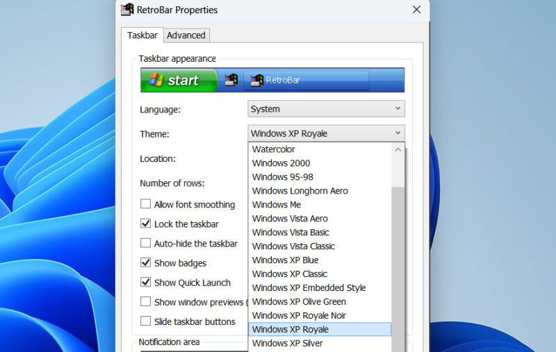 Retrobar app Properties