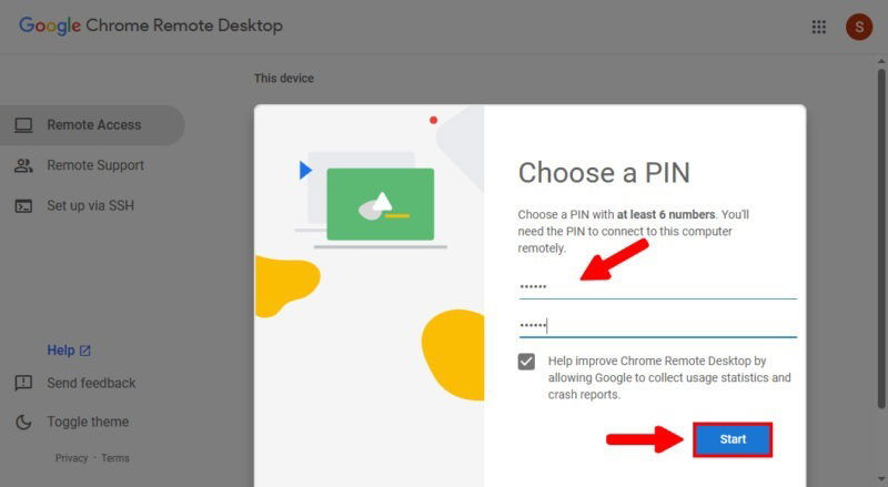 Set Up Pin In Chrome Remote Desktop
