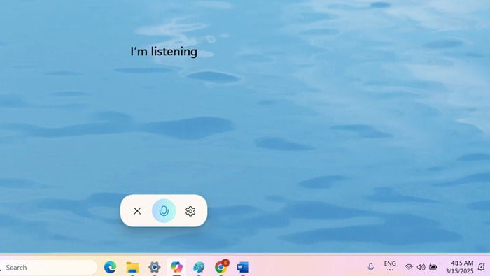 Speech Recognition training in Windows using the Copilot app.