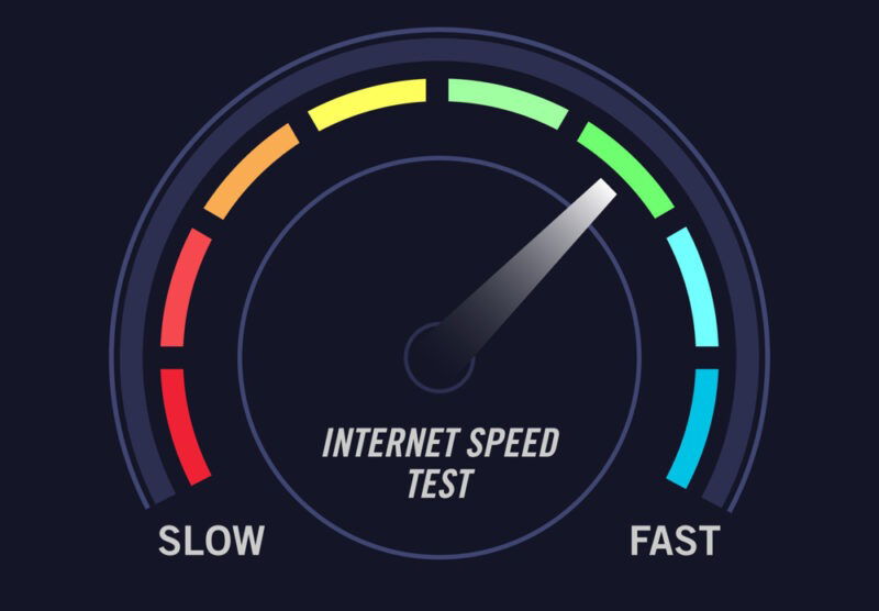 speed meter showing internet speed