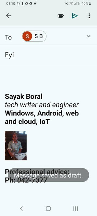 Saved Gmail web signature now visible on Gmail app in Android and iOS.