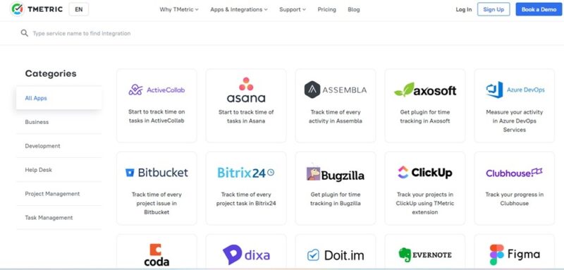 TMetric integrations.