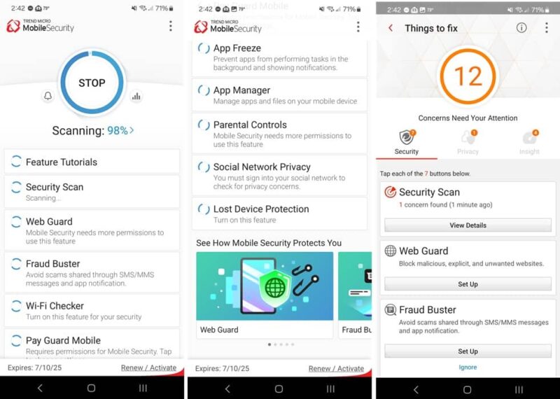 Trend Micro Premium Security mobile app installed on Android.