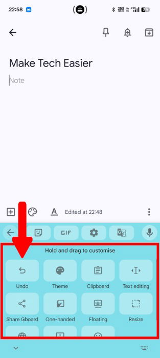 Undo Button In Gboard