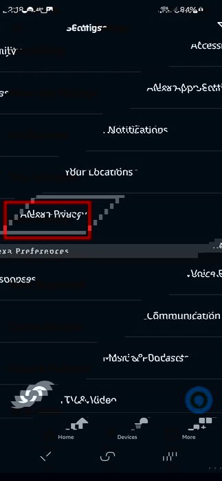 Checking your Alexa Privacy settings.