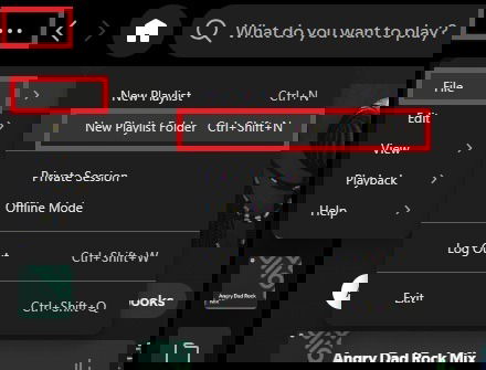 Creating playlists folders in Spotify.
