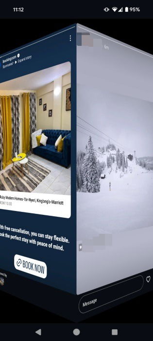 Taking a sneak peek at a story via the Instagram app. 