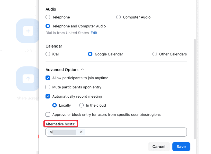 Add Remote Alternative Hosts Zoom