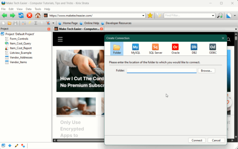 Strata browser interface overview.