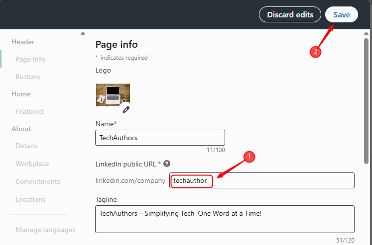 Customize Company Url