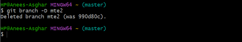 Delete Branch Forcefully