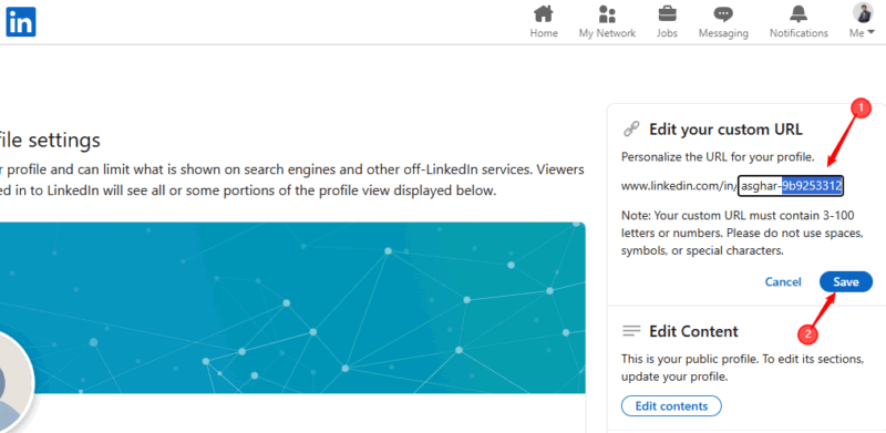Edit Your Custom Url