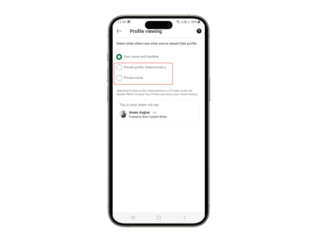 Enable Private Mode Mobile