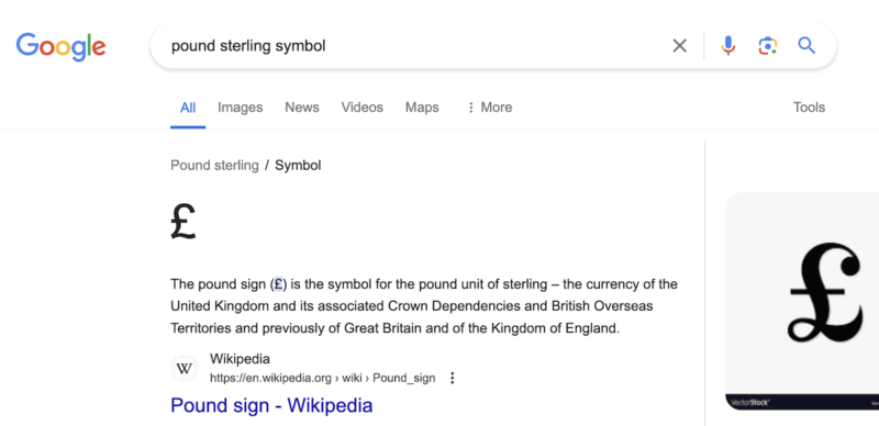 Google Pound Sterling