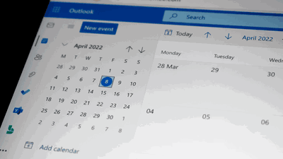 Inside Microsoft Outlook showing the calendar and Outlook overview.