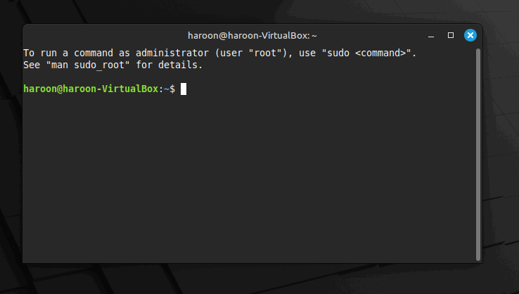 Showing LinuxMint Terminal.