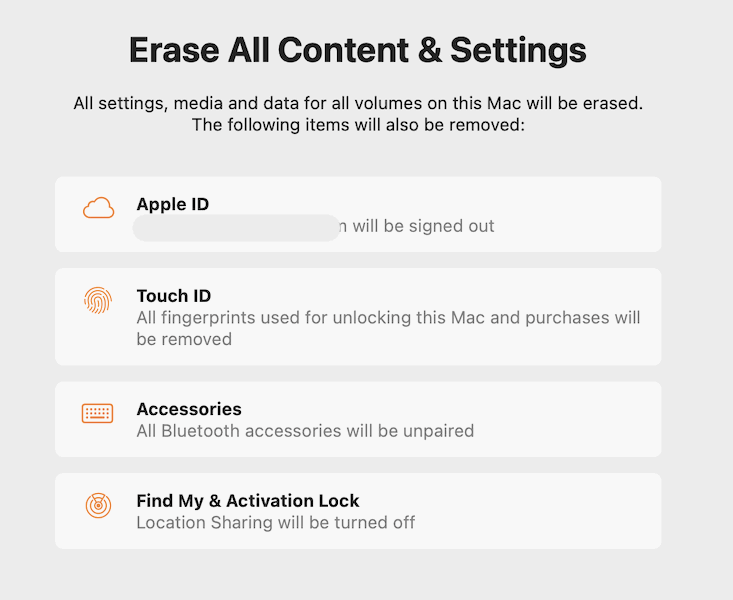 Macos Erase All Contents And Settings Information