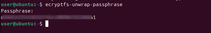 Unwrapping passphrase of Home directory encryption.