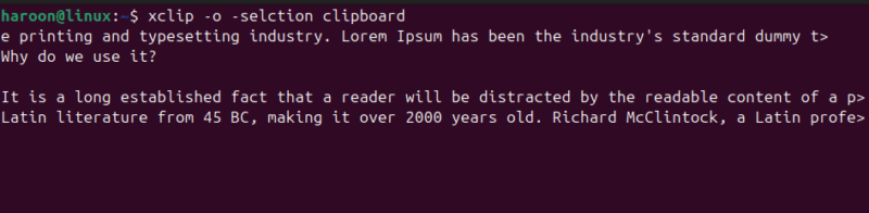 Pasting Data On Terminal Using Xclip