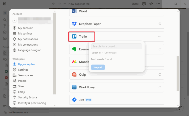 Trello Notion Integration
