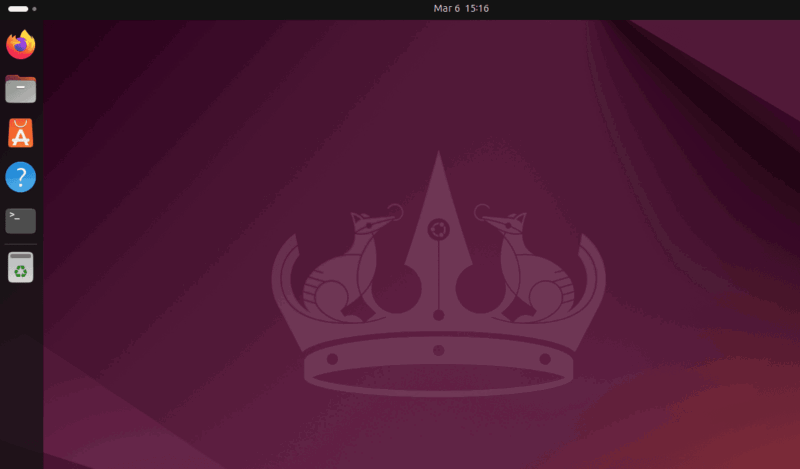 Viewing Ubuntu desktop window interface.