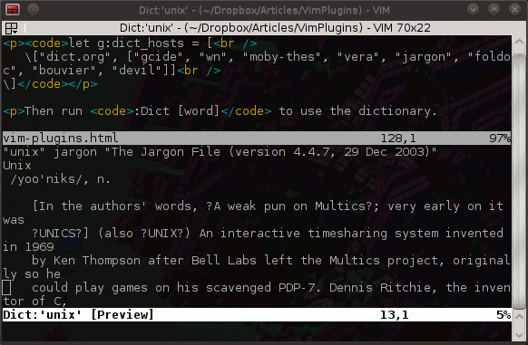 Vim plugins: Dict Vim plugins: Dict