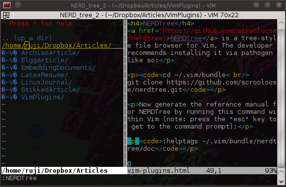 Vim plugins: NERDTree Vim plugins: NERDTree