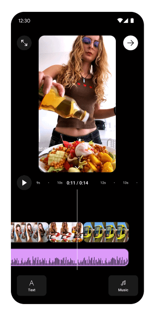 View of new YouTube Shorts editor. 